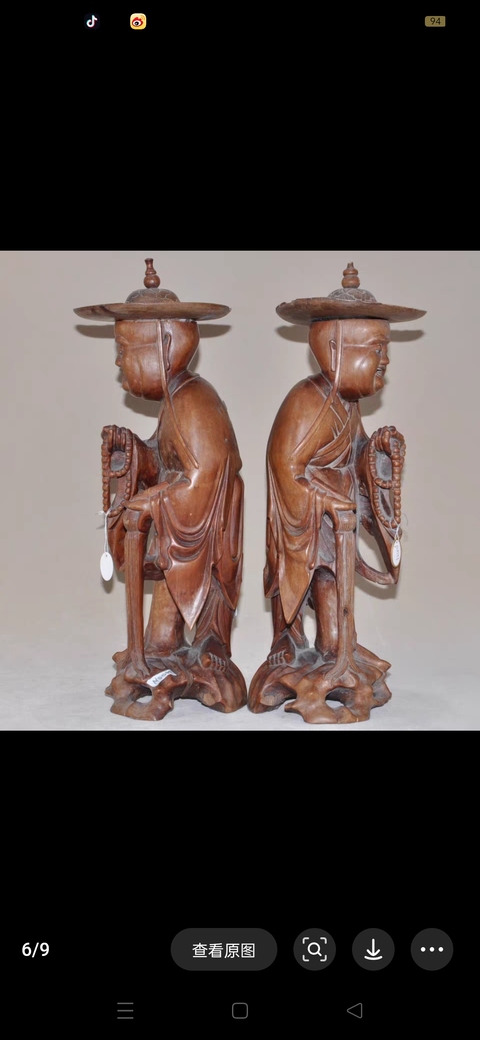 古玩雜項木雕人物真品鑒賞圖