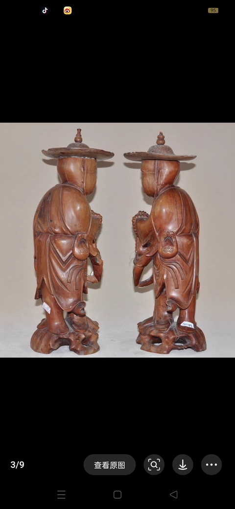 古玩雜項木雕人物真品鑒賞圖
