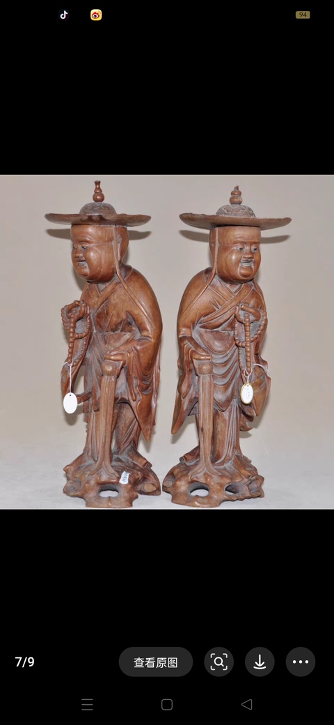 古玩雜項木雕人物真品鑒賞圖