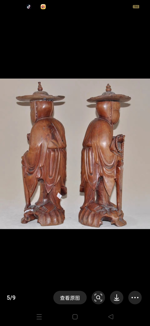 古玩雜項木雕人物真品鑒賞圖