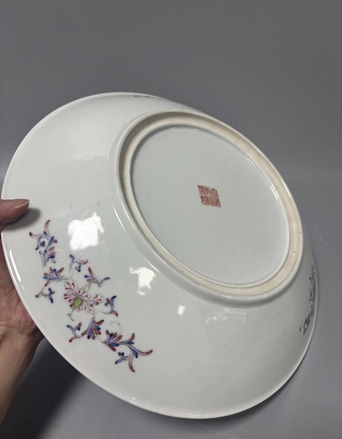 古玩陶瓷民國粉彩五龍紋盤真品鑒賞圖