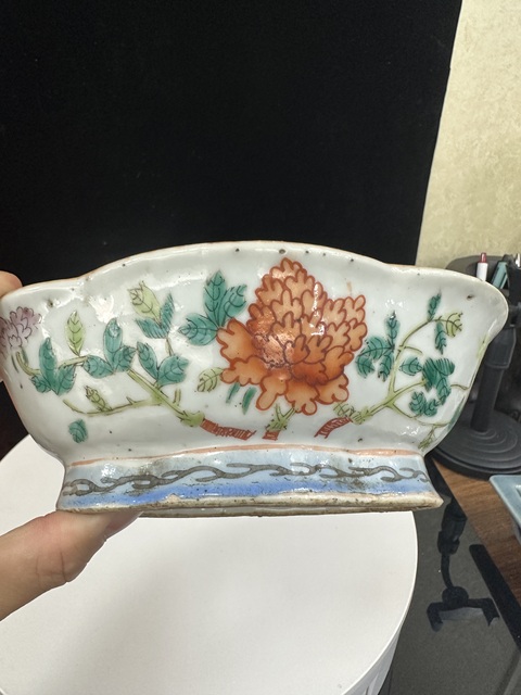 古玩陶瓷清同冶粉彩花卉紋海棠貢盤拍賣，當前價格1688元