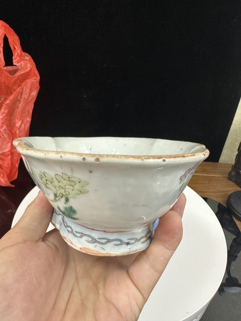 古玩陶瓷清同冶粉彩花卉紋海棠貢盤拍賣，當前價格1688元