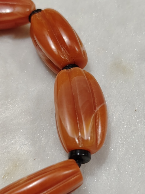 古玩玉器南紅瑪瑙“瓜棱珠串”拍賣,當前價格6800元