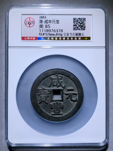 古玩錢幣咸豐寶泉當百真品鑒賞圖