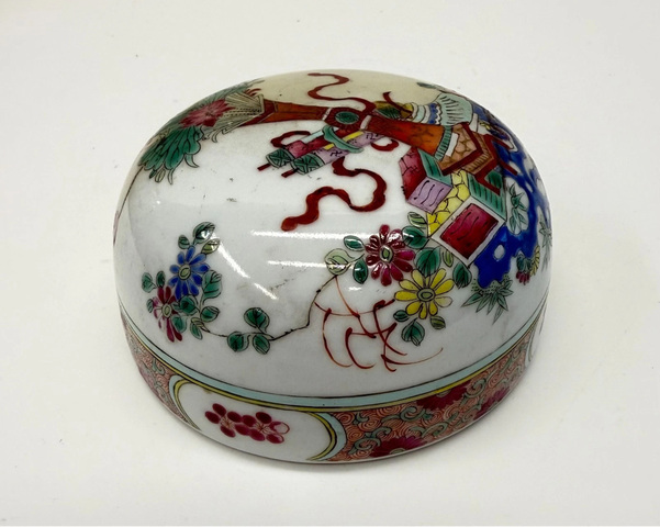 古玩陶瓷清晚期 粉彩花卉紋冬瓜罐真品鑒賞圖