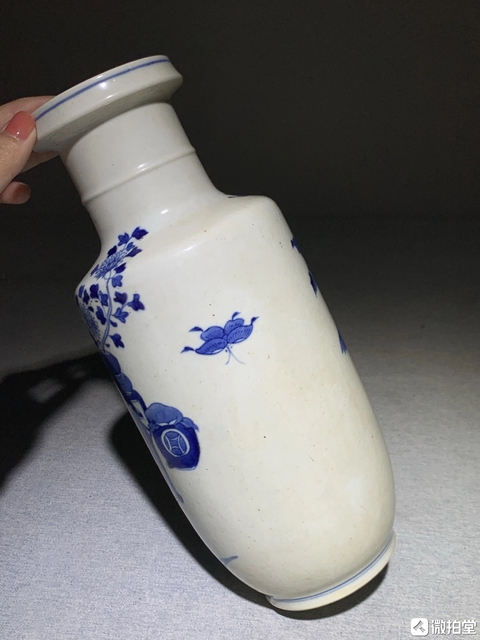 古玩陶瓷光緒青花棒槌瓶真品鑒賞圖