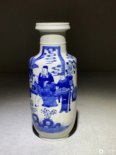 古玩陶瓷光緒青花棒槌瓶真品鑒賞圖