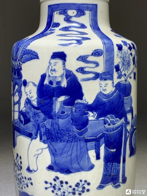 古玩陶瓷光緒青花棒槌瓶真品鑒賞圖