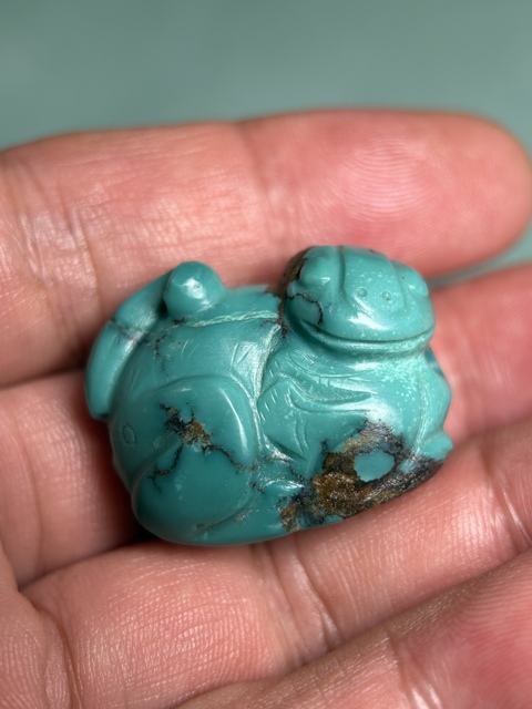 古玩玉器中古綠松石瑞獸拍賣，當前價格16800元