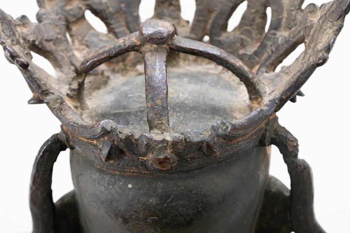 古玩銅器明代帶罐彌勒佛真品鑒賞圖