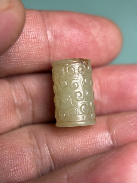 古玩玉器漢代黃玉谷紋勒子拍賣,當前價格32600元