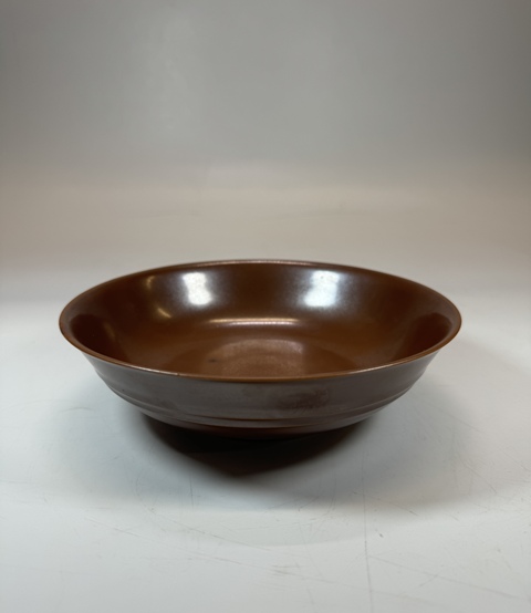 古玩陶瓷紫金釉弦紋碗真品鑒賞圖