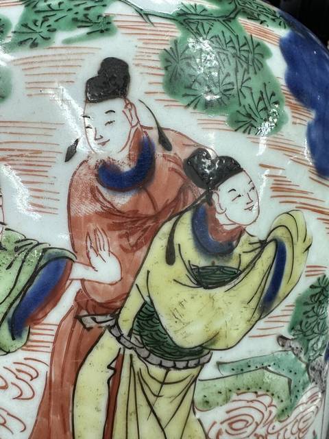 古玩陶瓷青花五彩將軍罐真品鑒賞圖