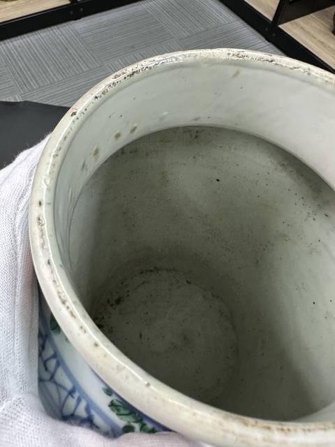 古玩陶瓷青花五彩將軍罐真品鑒賞圖