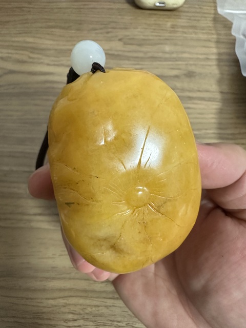 古玩玉器金絲玉雕“龍紋把件”真品鑒賞圖