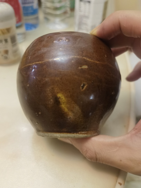 古玩陶瓷民國褐釉罐真品鑒賞圖