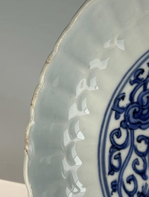 古玩陶瓷明晚期 青花盤真品鑒賞圖