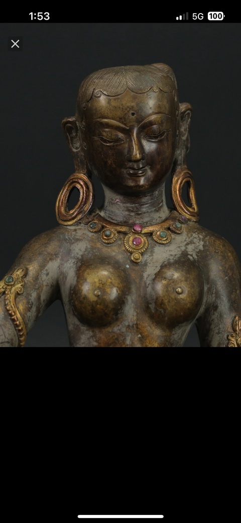 古玩銅器佛母真品鑒賞圖