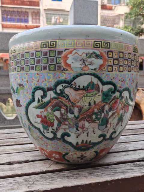 古玩陶瓷刀馬人缸真品鑒賞圖