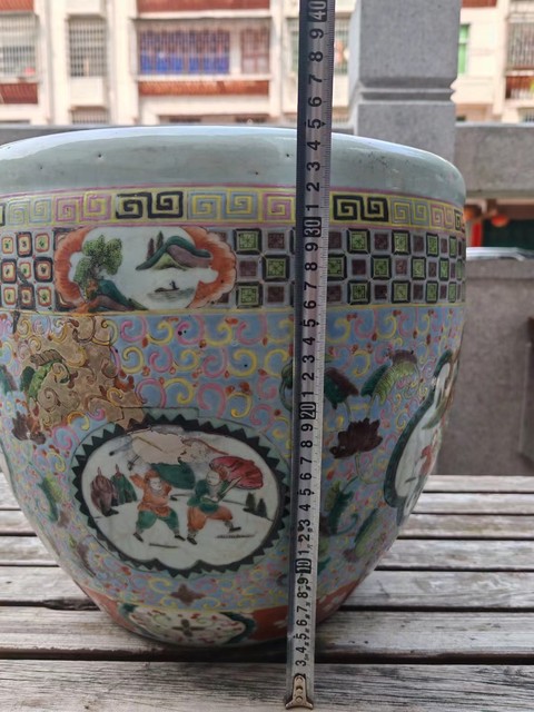 古玩陶瓷刀馬人缸真品鑒賞圖