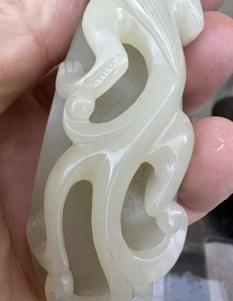 古玩玉器和田玉雕“蒼龍教子”帶鉤真品鑒賞圖