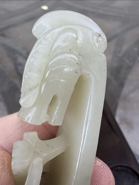 古玩玉器和田玉雕“蒼龍教子”帶鉤真品鑒賞圖