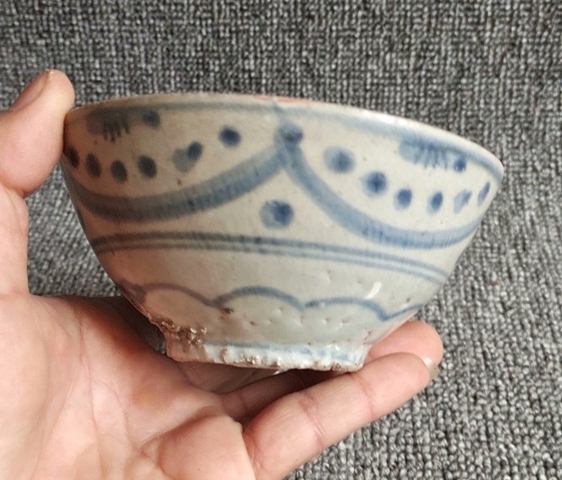 古玩陶瓷景德鎮青花月華紋碗拍賣，當前價格1200元