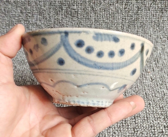 古玩陶瓷景德鎮青花月華紋碗拍賣，當前價格1200元