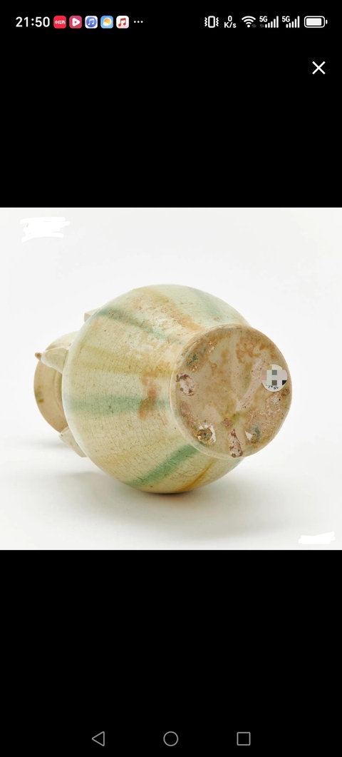 古玩陶瓷三彩鳳首壺真品鑒賞圖