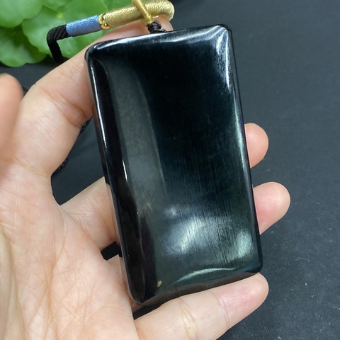 古玩玉器235天然和田玉黑墨玉無事牌 配證書拍賣,當前價格488元
