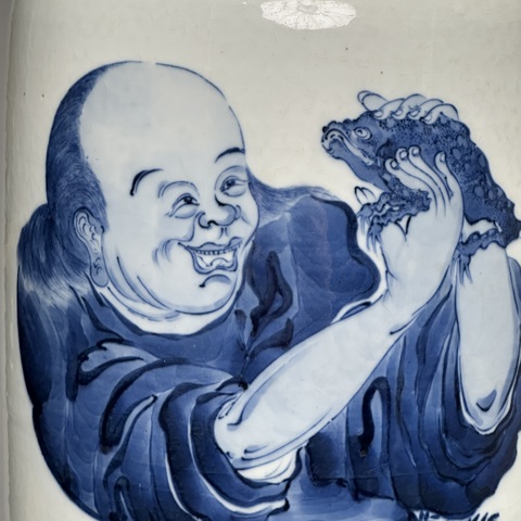 古玩陶瓷清光緒 劉海戲金蟾棒槌瓶真品鑒賞圖