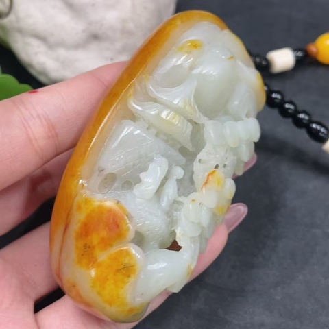 古玩玉器天然和田玉把件真品鑒賞圖