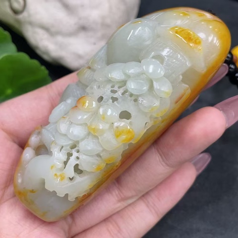 古玩玉器天然和田玉把件真品鑒賞圖