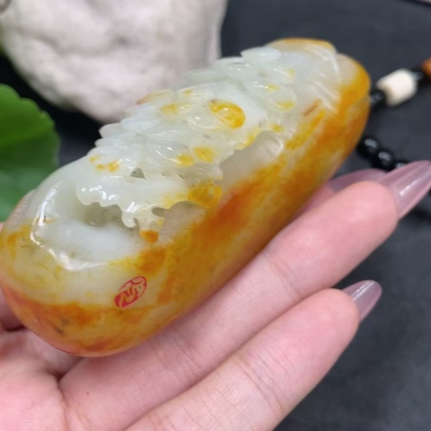 古玩玉器天然和田玉把件真品鑒賞圖