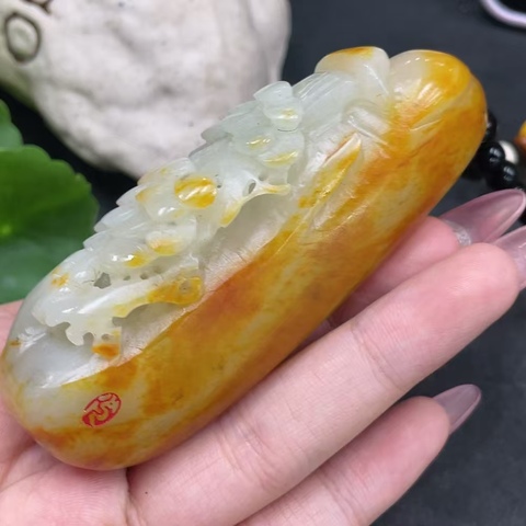 古玩玉器天然和田玉把件真品鑒賞圖