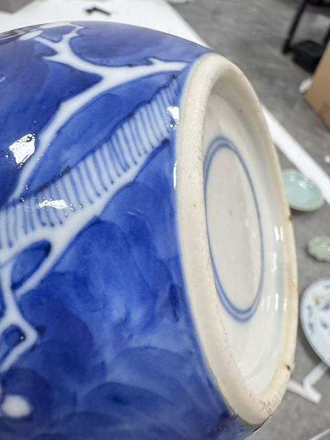 古玩陶瓷晚清青花冰梅罐真品鑒賞圖