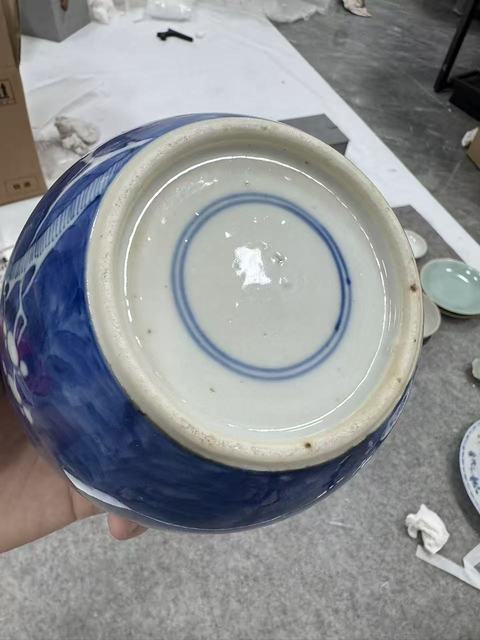 古玩陶瓷晚清青花冰梅罐真品鑒賞圖