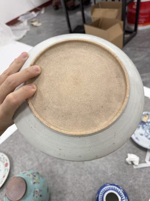 古玩陶瓷青花釉里紅魚盤真品鑒賞圖
