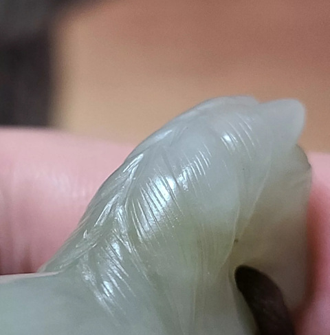 古玩玉器和田白玉馬到成功把件真品鑒賞圖
