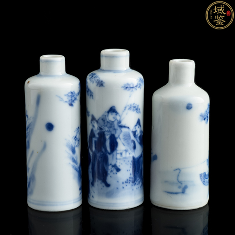 古玩陶瓷清晚期人物故事紋鼻煙壺一組真品鑒賞圖