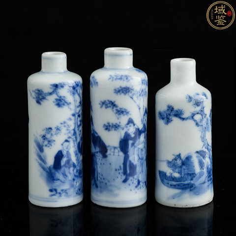 古玩陶瓷清晚期人物故事紋鼻煙壺一組真品鑒賞圖