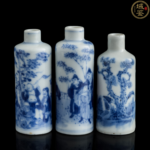 古玩陶瓷清晚期人物故事紋鼻煙壺一組真品鑒賞圖