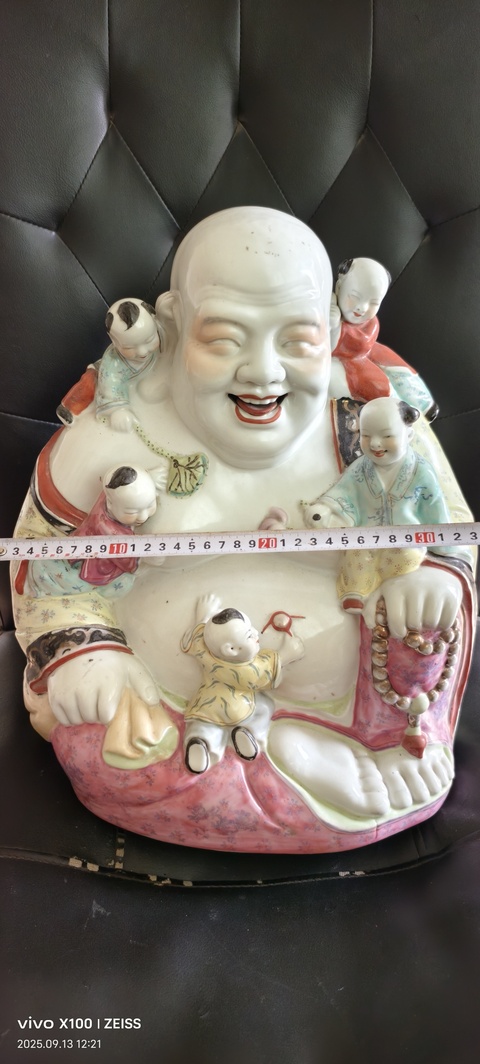 古玩陶瓷粉彩五子登科彌勒佛坐像拍賣,當(dāng)前價格8800元