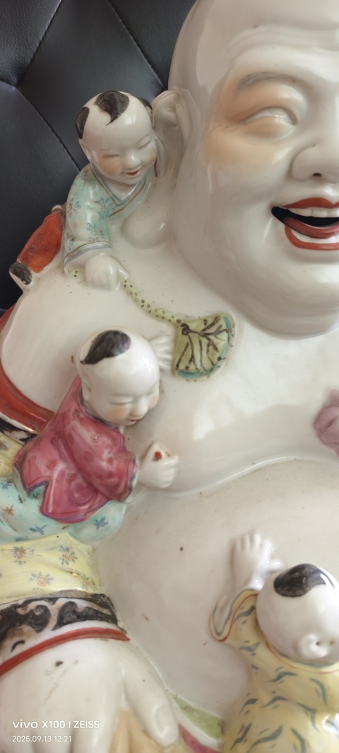古玩陶瓷粉彩五子登科彌勒佛坐像拍賣,當(dāng)前價格8800元