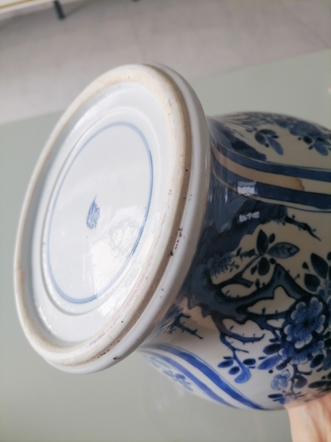 古玩陶瓷青花花鳥紋罐，模糊，偏老真品鑒賞圖