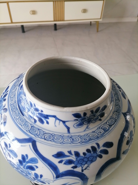 古玩陶瓷青花花鳥紋罐，模糊，偏老真品鑒賞圖