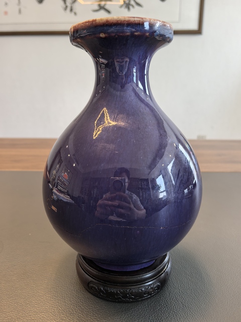 古玩陶瓷窯變釉玉壺春瓶真品鑒賞圖