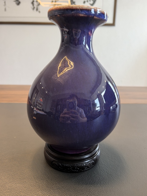 古玩陶瓷窯變釉玉壺春瓶真品鑒賞圖