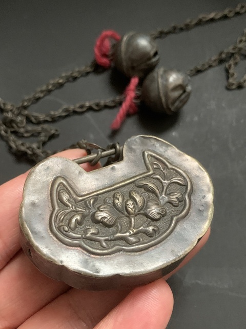 古玩雜項長命鎖真品鑒賞圖